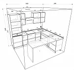Кухонный гарнитур Эмилия GKK1019 фото