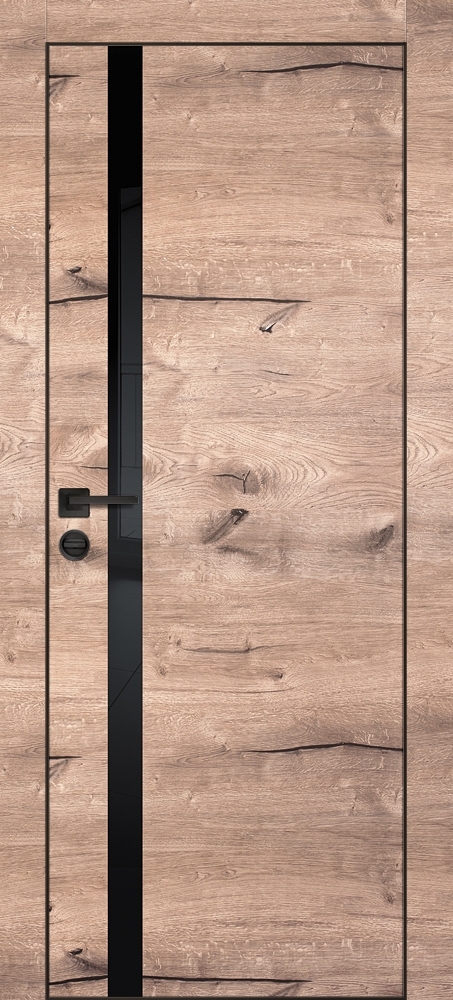 Фото Межкомнатная дверь PX-8  черная кромка с 4-х ст. Дуб пацифик